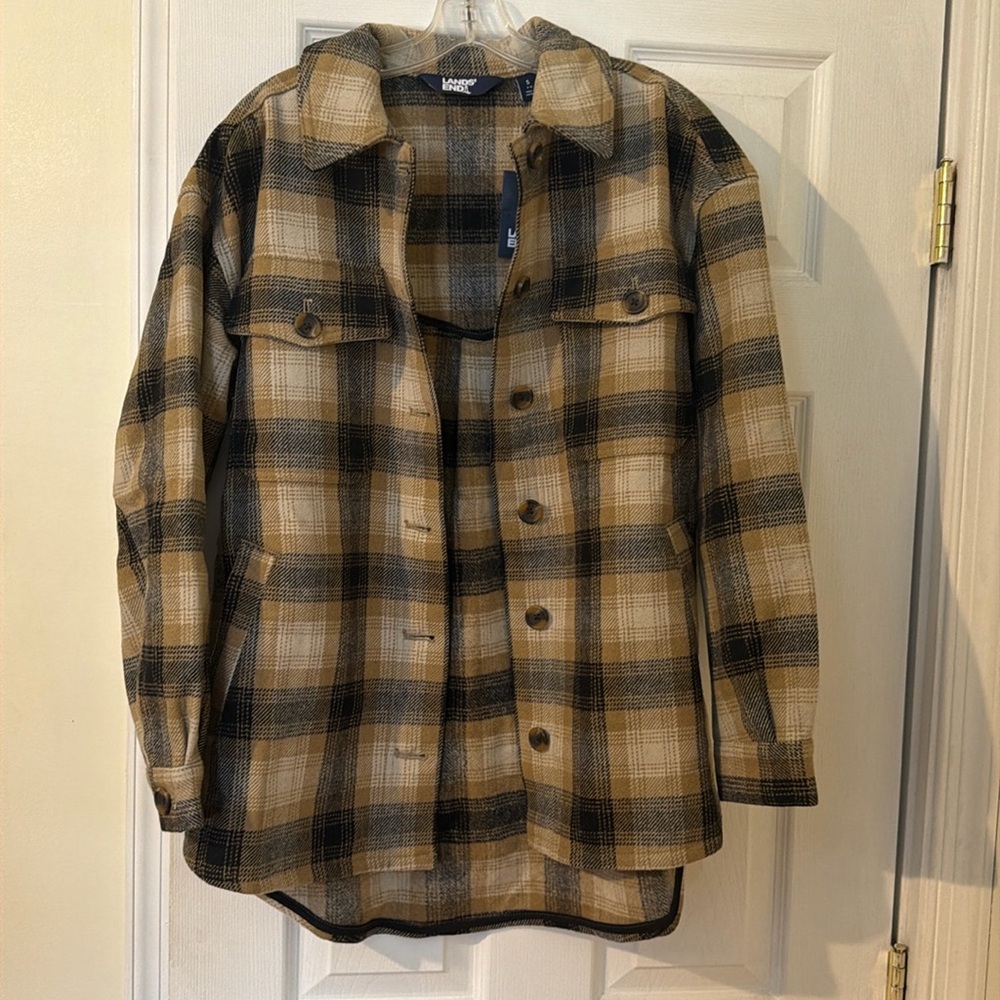 Lands end women's menswear shirt jacket, new with tags